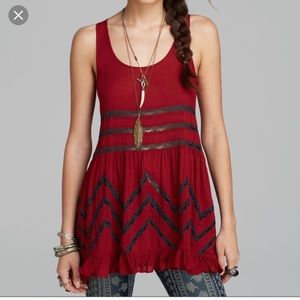 Free People Voile and Lace Trapeze Slip Dress XS